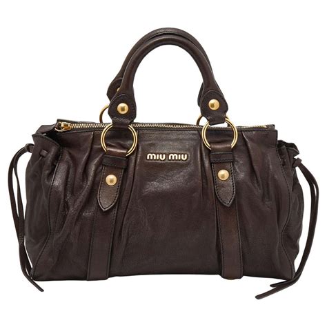 miu miu brown leather tote|Leather and Woven Designer Tote Bags For Women.